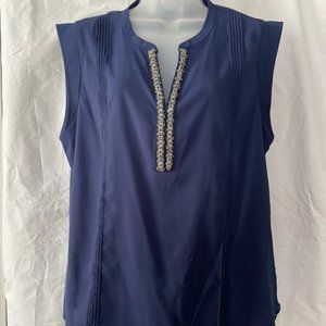 Nine West Sleeveless Beaded Lace Blouse NWT